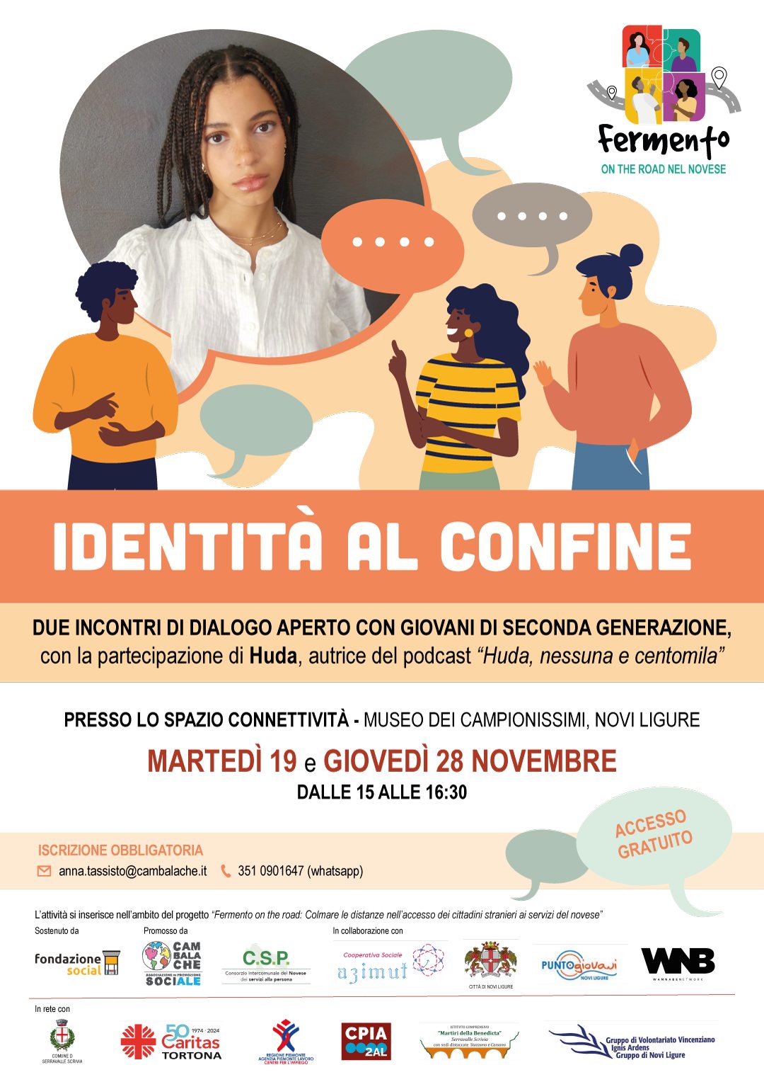 IDENTITA’ AL CONFINE DUE INCONTRI DI DIALOGO APERTO CON GIOVANI DI SECONDA GENERAZIONE